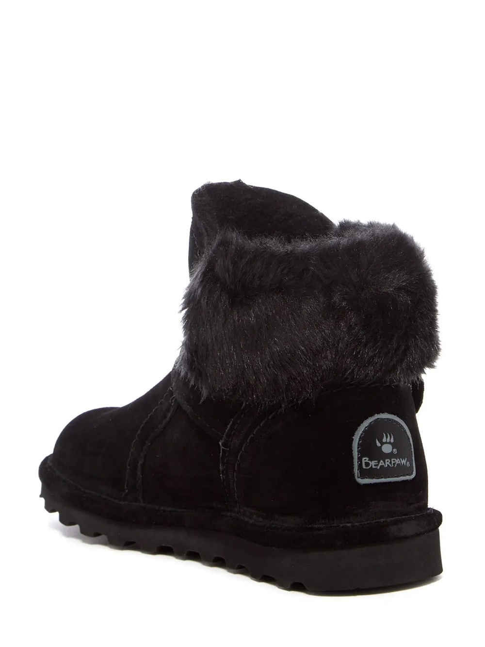 Bearpaw black Koko boot plush shearling collar wool and suede size 7